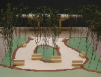 model, Plaza of the Cicadas, B. Brown, M.L. Riviere