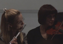 flutist Y N Yordanova, violinist C Stuart, image D Saffer